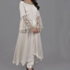 Order White Bodice with Embroidered Flare Sleeve Dress Online