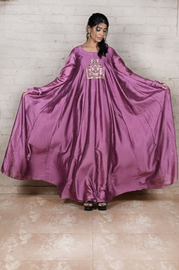 Order Onion Pink Vichita Full Flare Anarkali Dress Online in India
