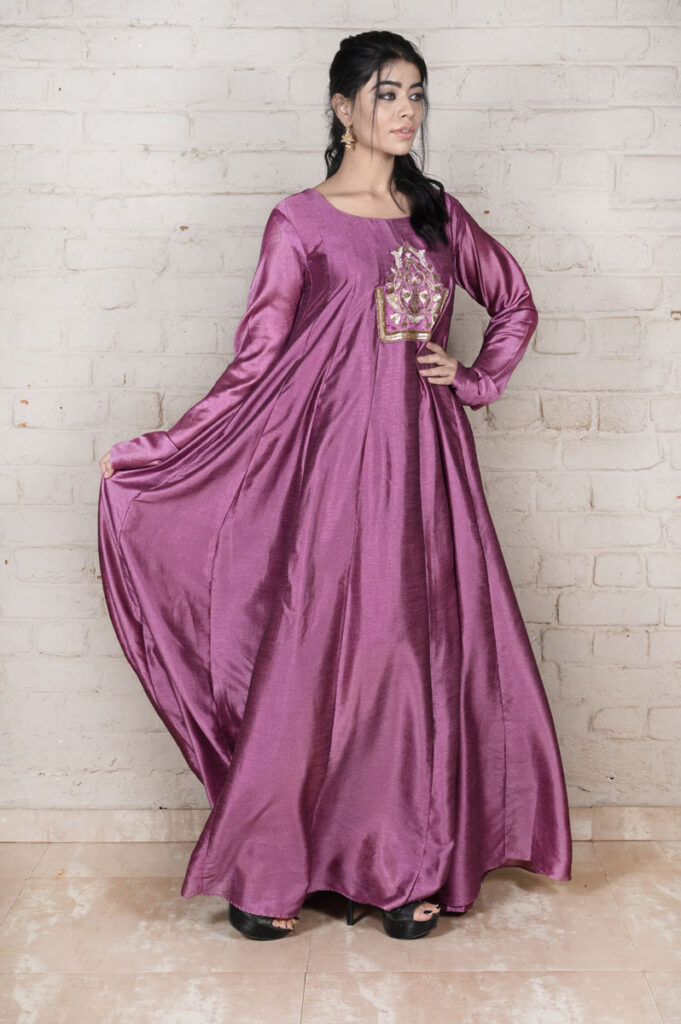Order Onion Pink Vichita Full Flare Anarkali Dress Online