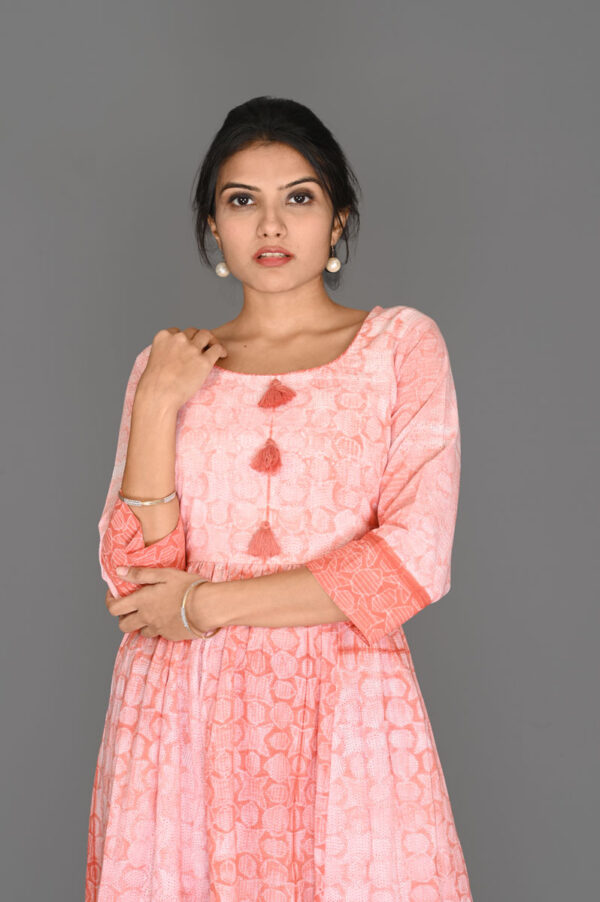Buy Orange Shaded Print Flare Dress online in India