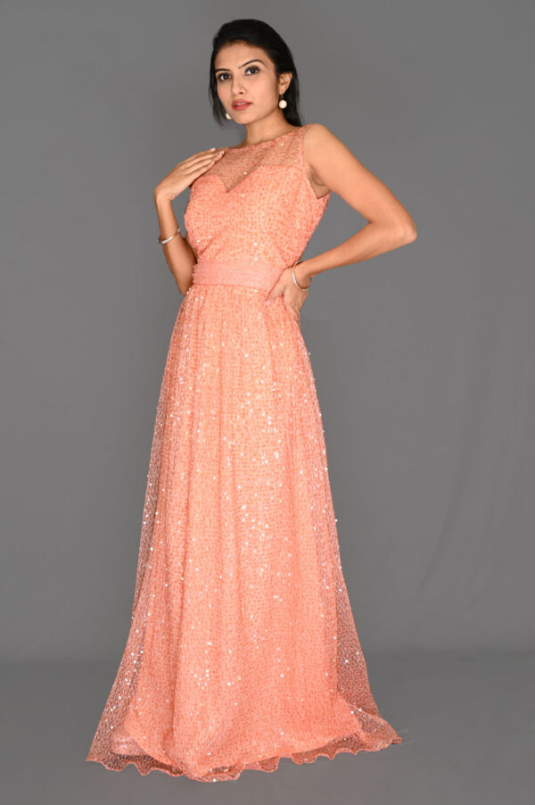 Order Peach Sequin Dress for Women Online