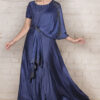 Order Navy Blue Beads Gown Dress Online