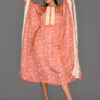 Order Brown Floral Print Kaftan Dress Online
