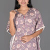 Purple Floral Print Kaftan