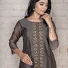 Dark Brown Chanderi Kurti