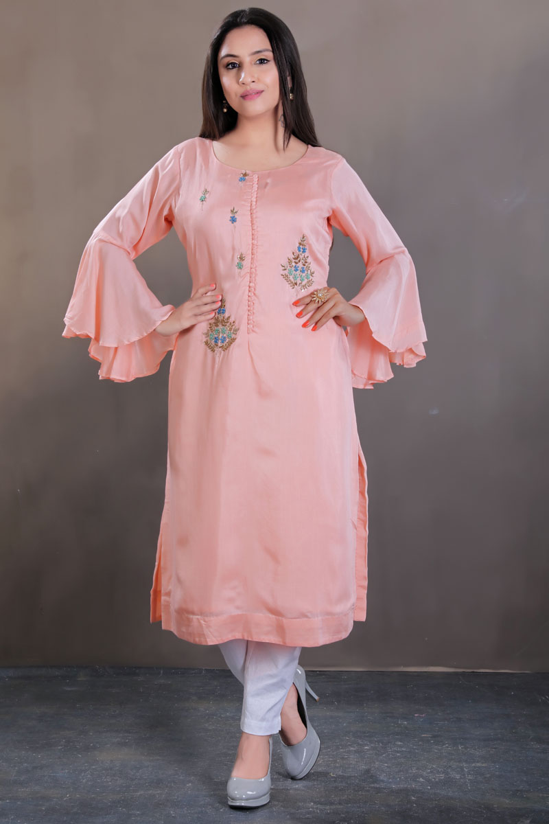 19 Frill kurti ideas  kurta designs designs for dresses sleeves designs  for dresses