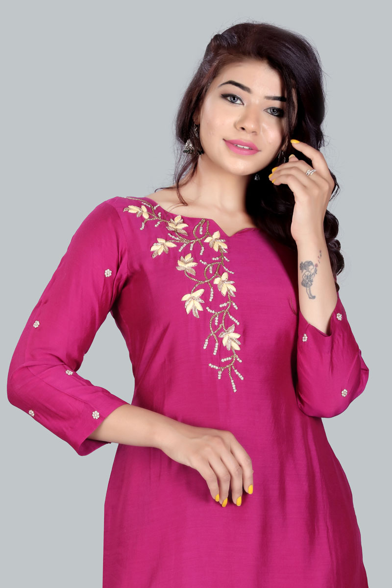 Buy khanak Fashion Women`S Cotton Kurti Princess'cut,Printed One Side  Pocket Wooden Buttons On Front | Sleeves |Size-42 at Amazon.in