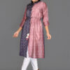 Buy Pastel Pink & Darkest Grey Arrow Print Kurti Online