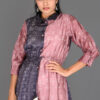 Pastel Pink & Darkest Grey Arrow Print Kurti