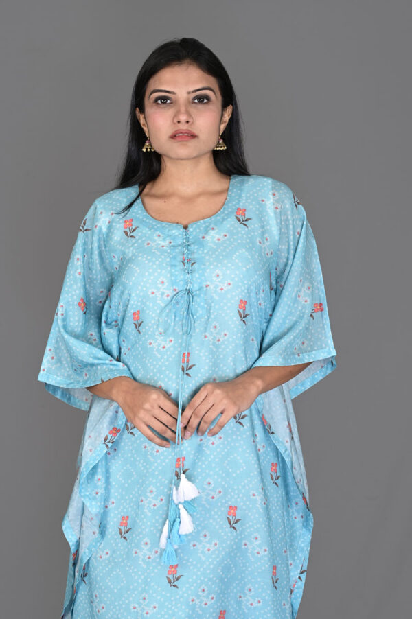 Bandhani Print Kaftan Dress Online