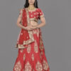 Red Heavy Gotta Patti Zardosi Lehenga
