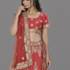 Red Heavy Gotta Patti Zardosi Lehenga