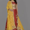 Red Yellow Zardosi Motif Lehenga