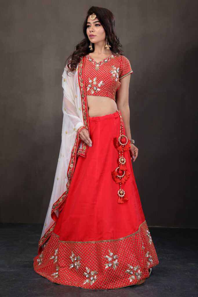 Red Modal Bridal Lehenga