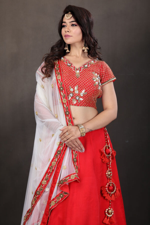 Buy Red Modal Bridal Lehenga online in india