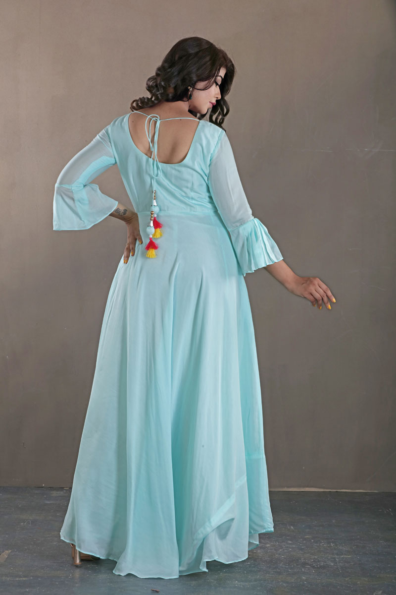 Sky Blue Butti Gown