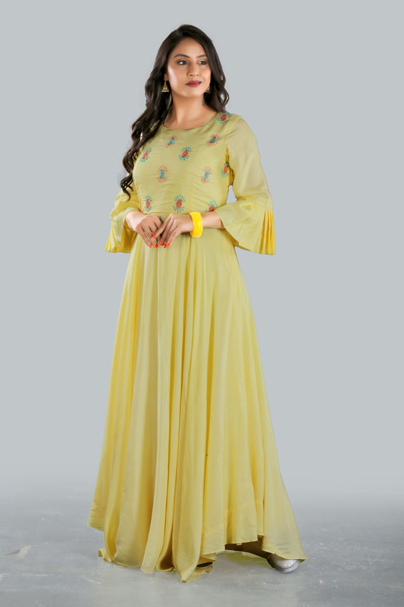 Yellow Butti Gown